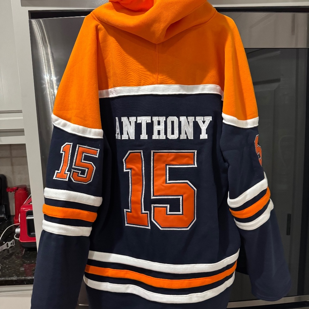 Vintage Carmelo Anthony Syracuse Orange Hockey Style Pullover Jersey Hoodie